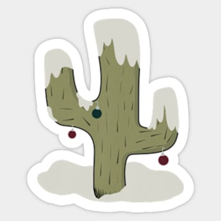 Holiday Snow capped Cactus Sticker